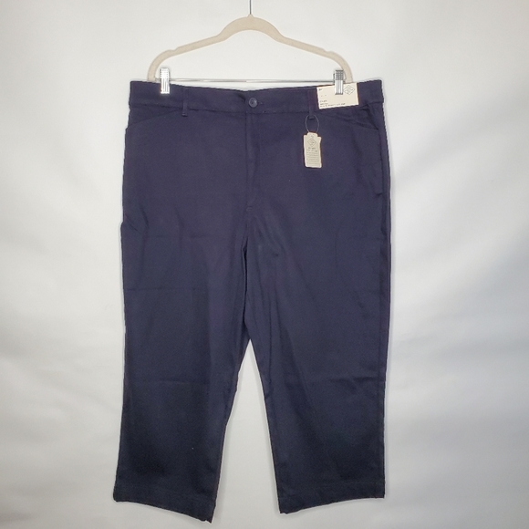 NEW Black Mid-Rise Capri Pants Size 20 TALL Easy Fit Pockets Stretch Soft Cotton - Picture 14 of 15